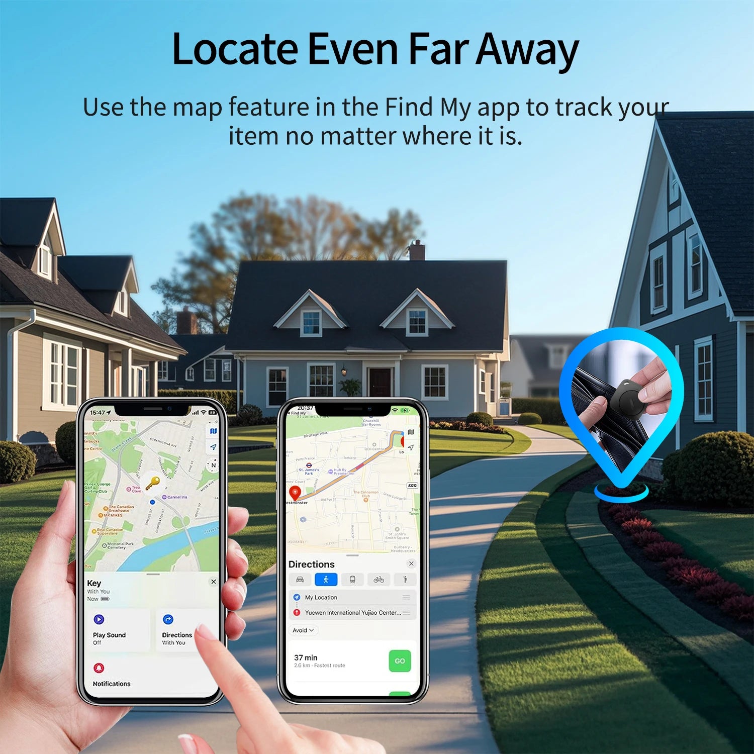 Bluetooth Pet & Item Tracker – Works with Apple Find My, Smart AirTag Alternative for Keys, Pets, Bags & Luggage (iOS Compatible)