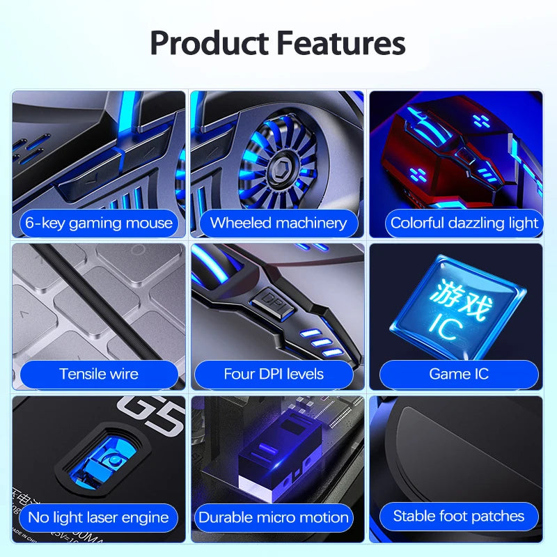 G5 3200 DPI Wired RGB Gaming Mouse