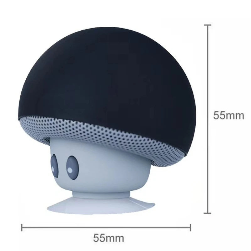 Mini Mushroom Bluetooth Speaker – Portable Wireless Sound Box with Suction Cup Phone Holder, Cute Gift for Girls & Kids