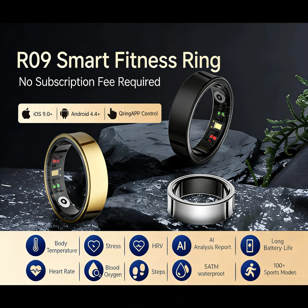 Smart Fitness Ring with Sleep & Temperature Tracking