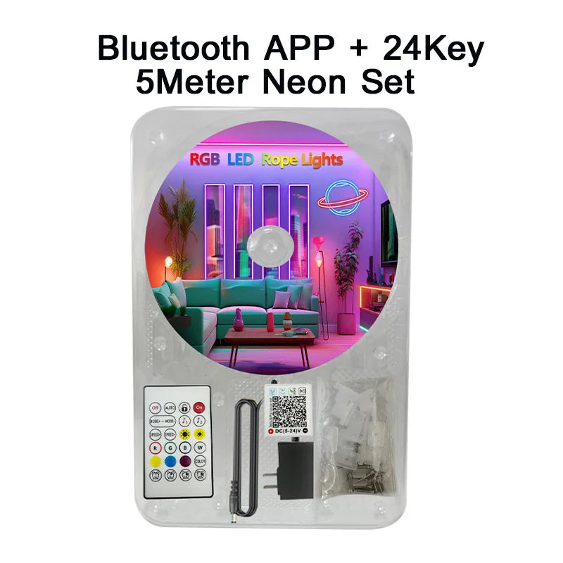 30M RGB Neon LED Strip Light with Bluetooth & App Control