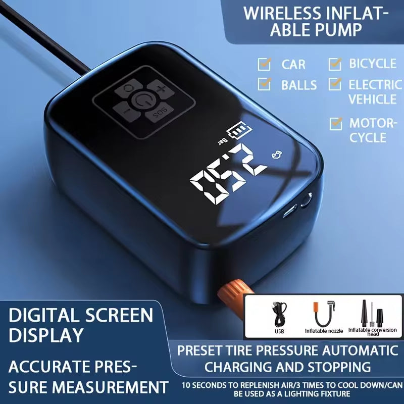 Wireless Portable Tire Inflator & Air Compressor Pump