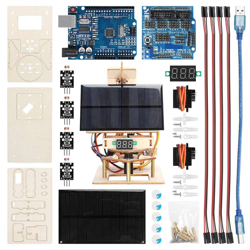Solar Tracking Starter Kit for Arduino Programmble Best Selling DIY Electronics Kit STEM School Education Full Version Set +Code