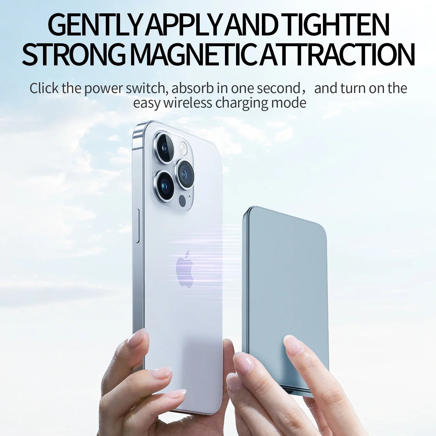 5,000mAh Magnetic Power Bank – Ultra-Slim MagSafe Wireless Portable Charger for iPhone (Grey)