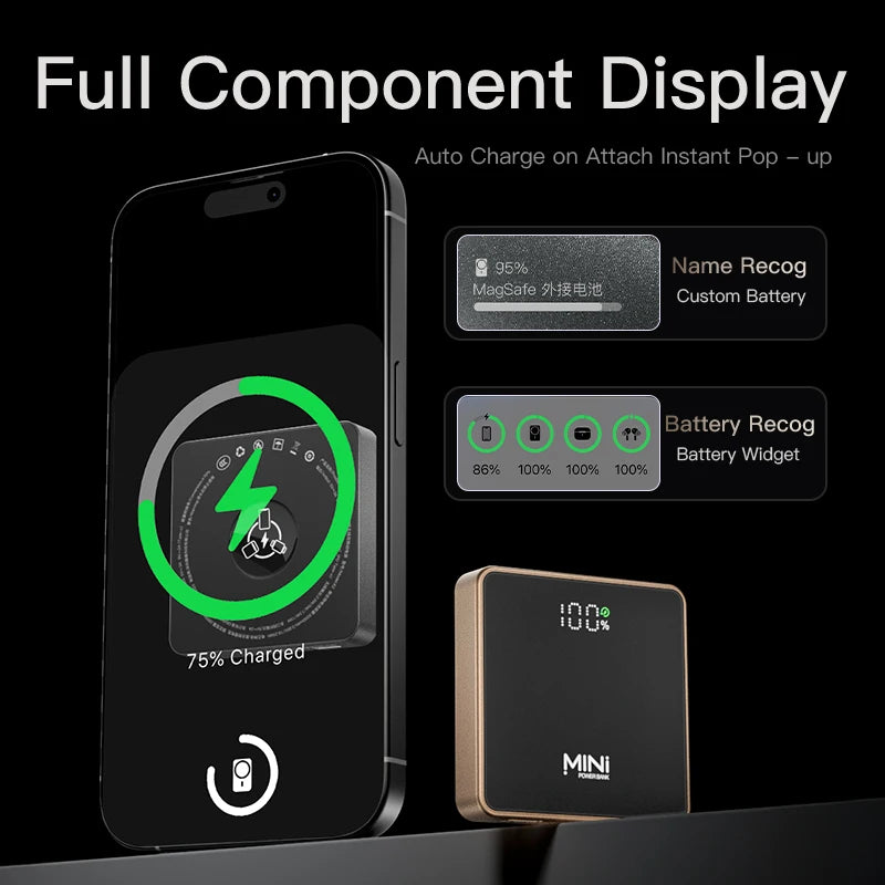 Original 10,000mAh Magnetic MagSafe Power Bank – Ultra-Slim Wireless Portable Charger for iPhone 17, 16, 15, 14 & 13