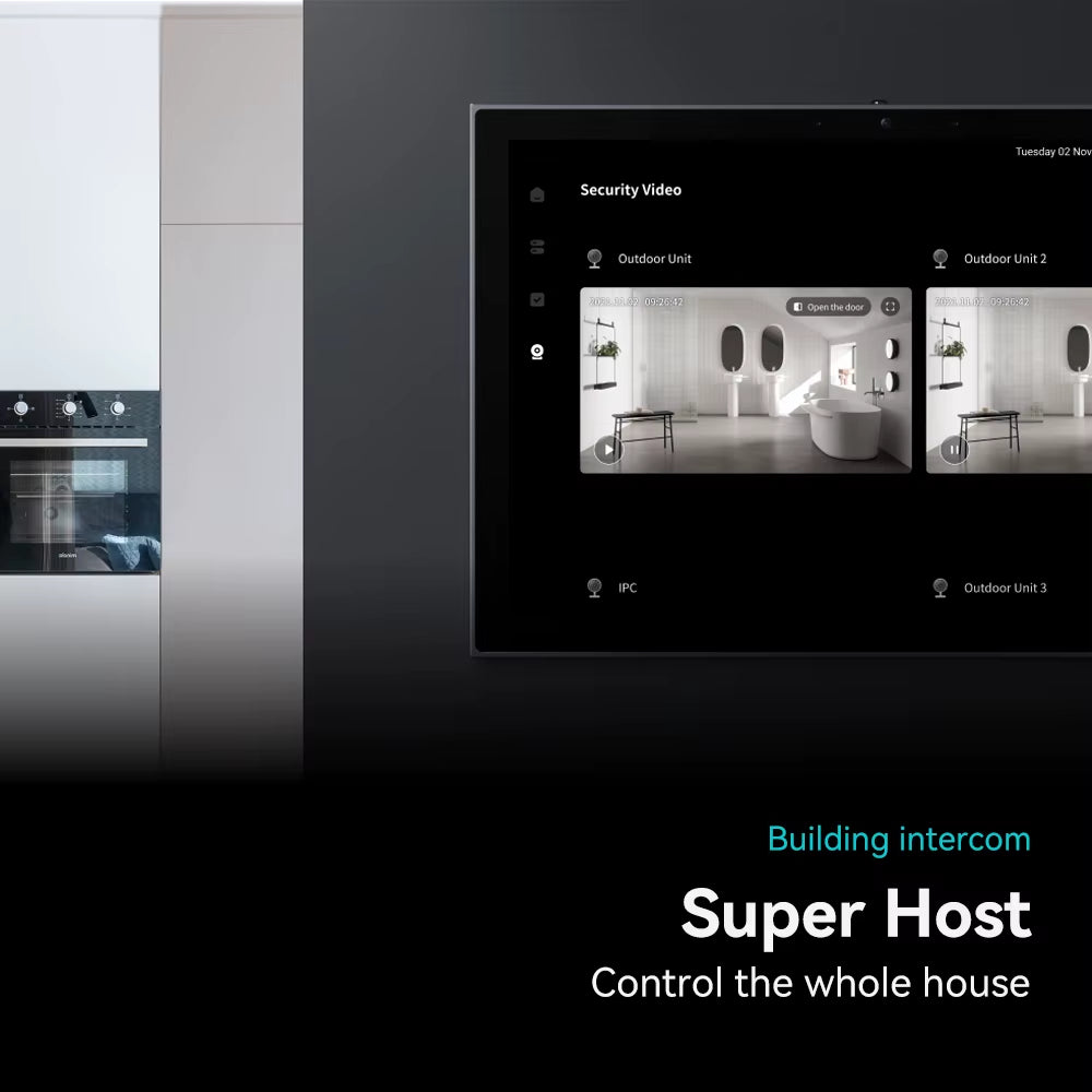 10-Inch Smart Home Control Panel with Zigbee Gateway & 2-Gang Switch