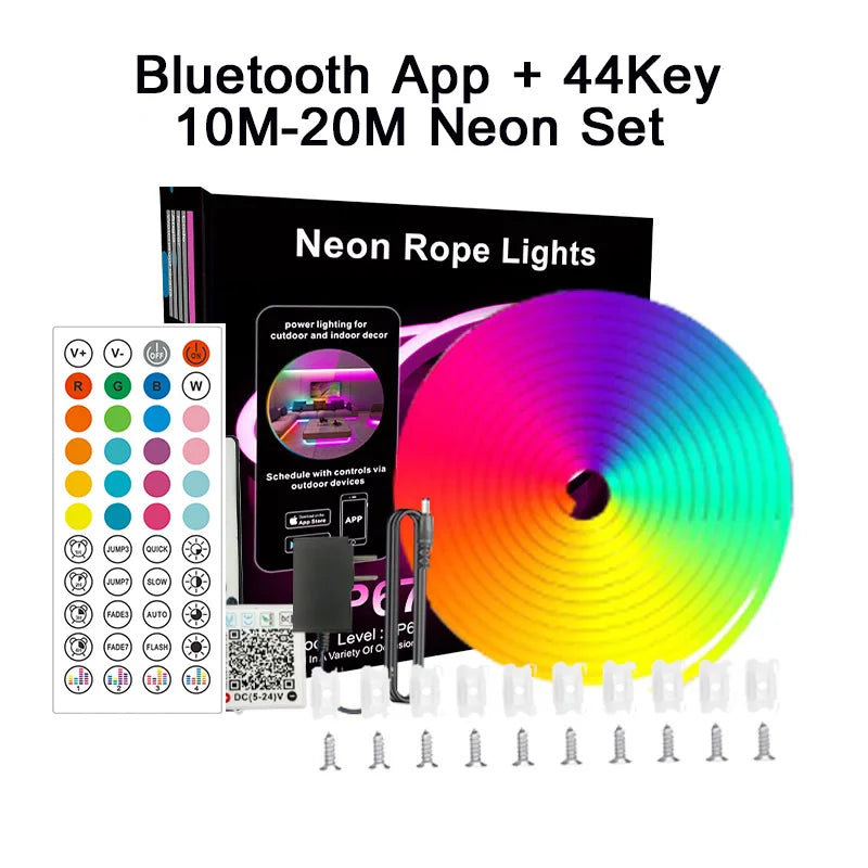 30M RGB Neon LED Strip Light with Bluetooth & App Control