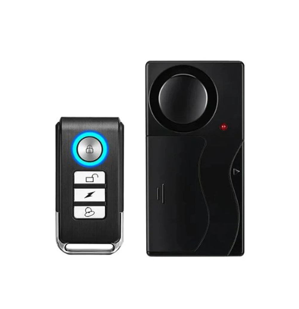 Wireless Vibration Alarm Door and Window Anti-Theft Alarm with Remote Control 110Db Motorcycle Bicycle Security Sensors