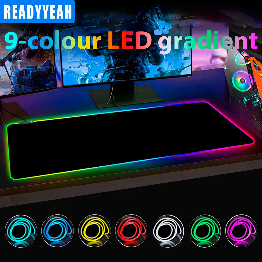 Large RGB Gaming Mouse Pad – LED Extended Desk Mat for Mechanical Keyboard & Mouse, Non-Slip XXL Gamer Mouse Pad