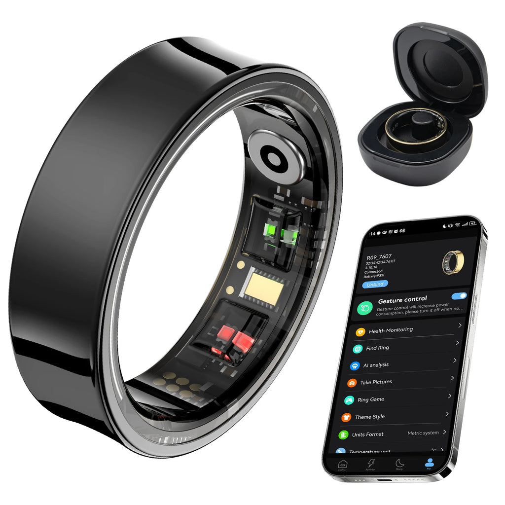 Smart Fitness Ring with Sleep & Temperature Tracking