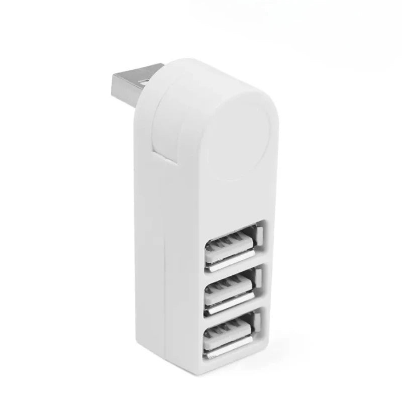 Rotatable 3-Port USB Hub Adapter for PC & Laptop