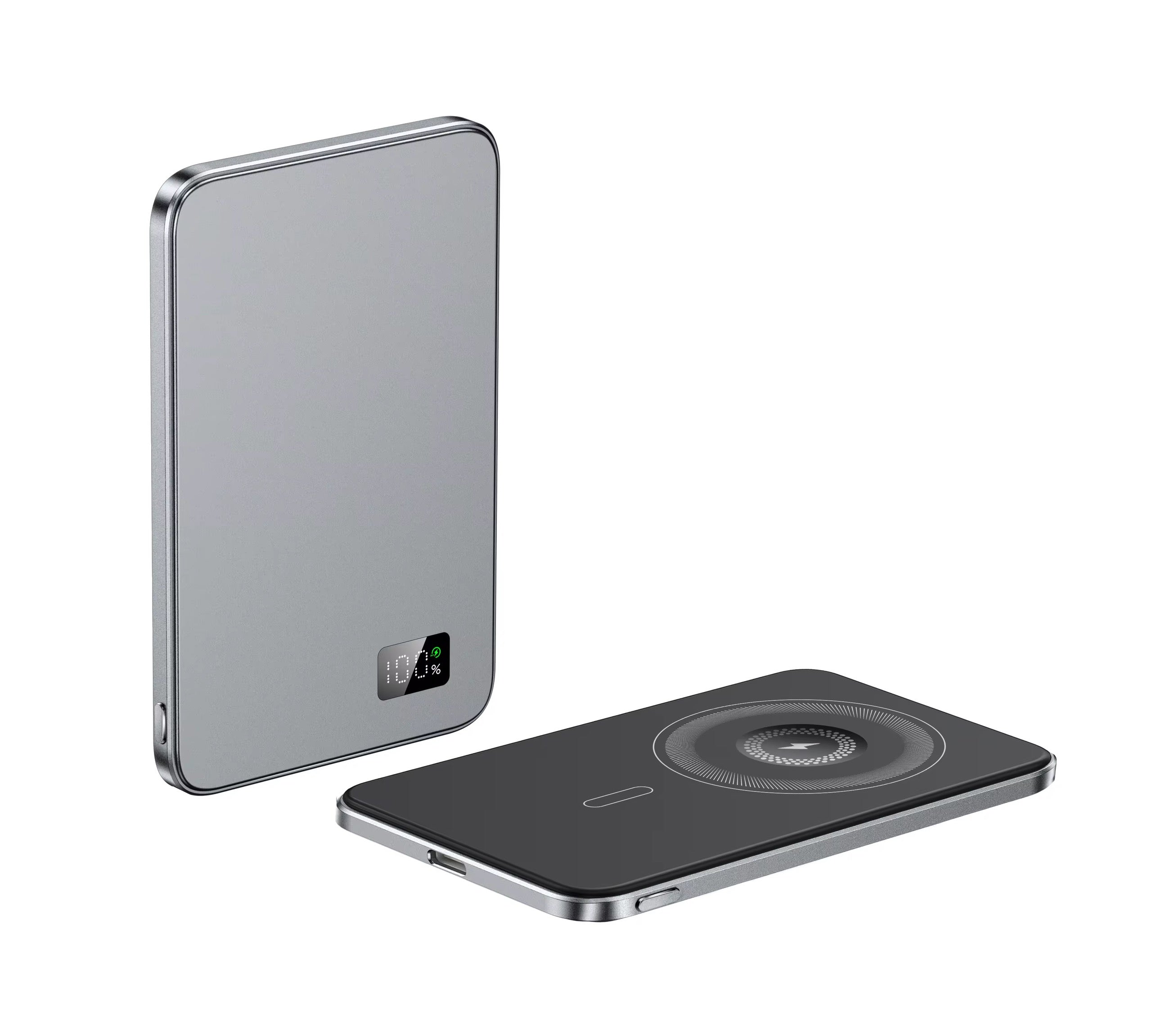 5,000mAh Magnetic Power Bank – Ultra-Slim MagSafe Wireless Portable Charger for iPhone (Grey)