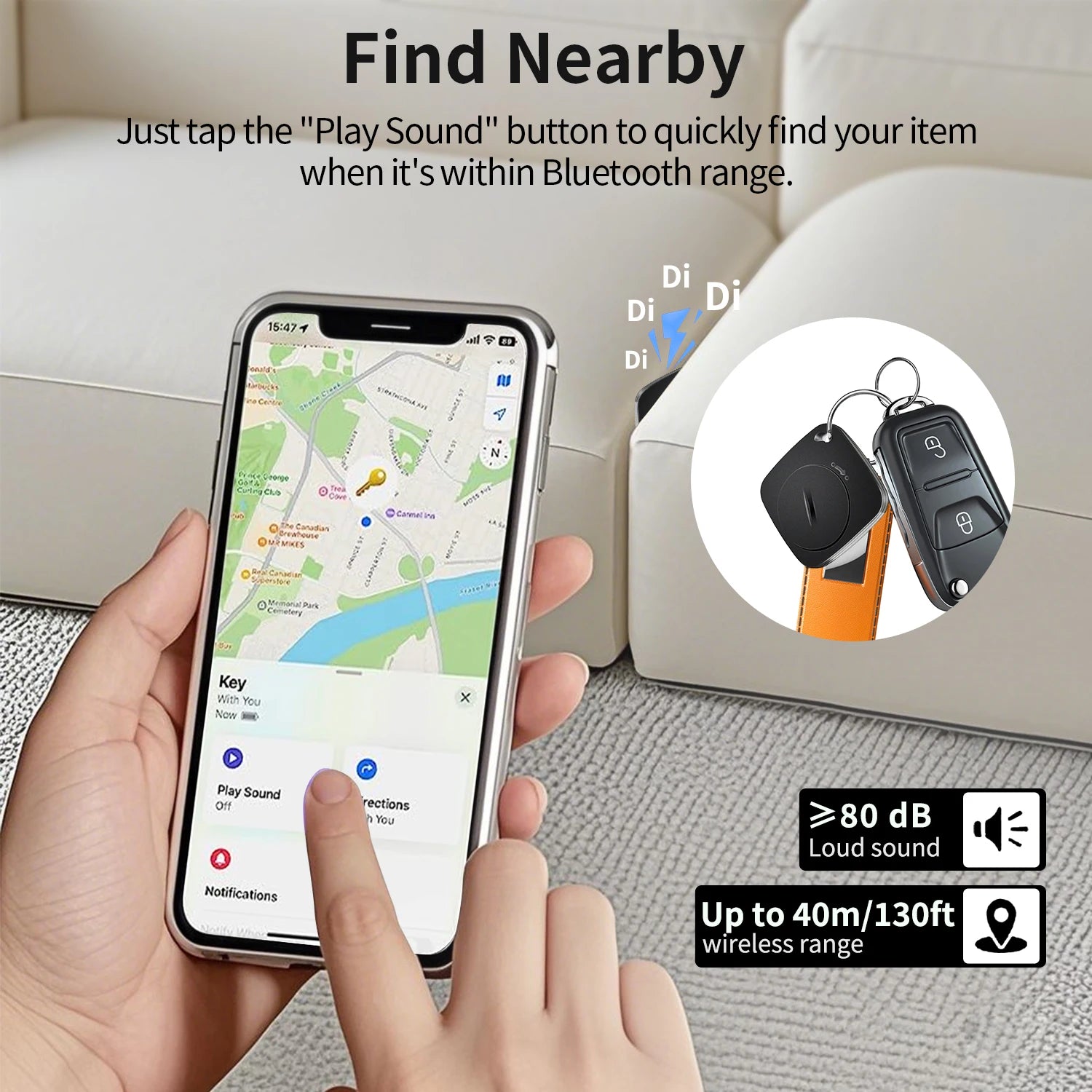 Bluetooth Pet & Item Tracker – Works with Apple Find My, Smart AirTag Alternative for Keys, Pets, Bags & Luggage (iOS Compatible)