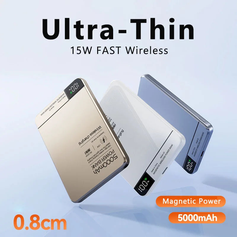 10,000mAh Magnetic MagSafe Power Bank – Fast Wireless Portable Charger for iPhone with USB-C Fast Charging