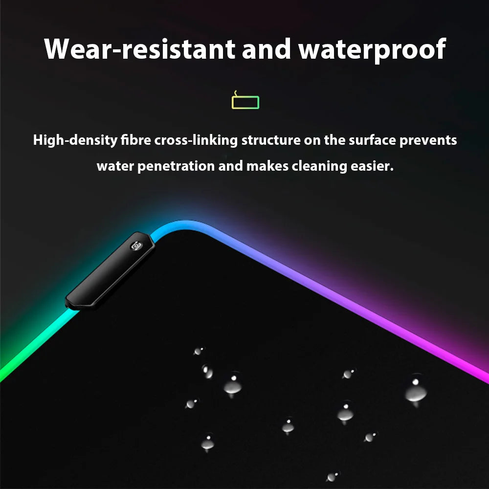 Large RGB Gaming Mouse Pad – LED Extended Desk Mat for Mechanical Keyboard & Mouse, Non-Slip XXL Gamer Mouse Pad