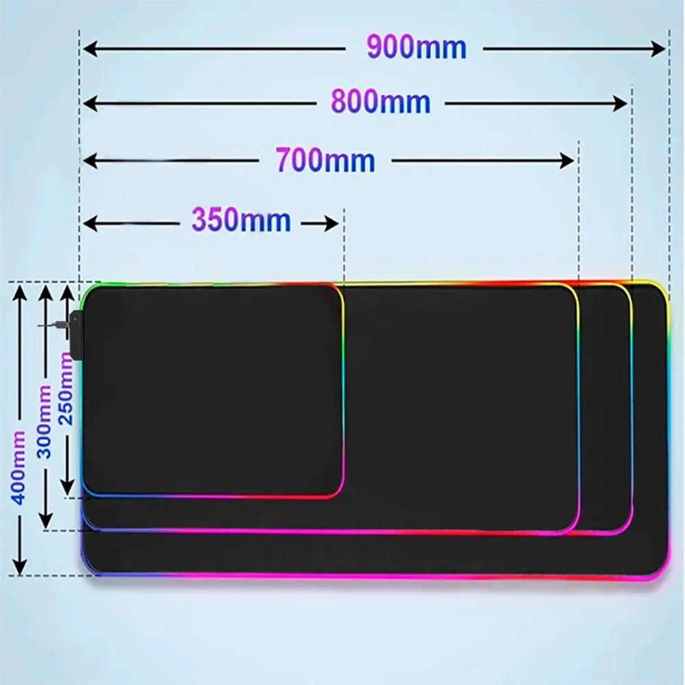 Large RGB Gaming Mouse Pad – LED Extended Desk Mat for Mechanical Keyboard & Mouse, Non-Slip XXL Gamer Mouse Pad