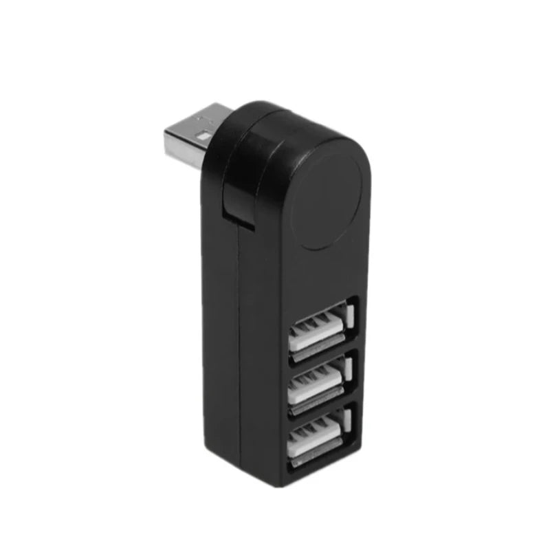 Rotatable 3-Port USB Hub Adapter for PC & Laptop