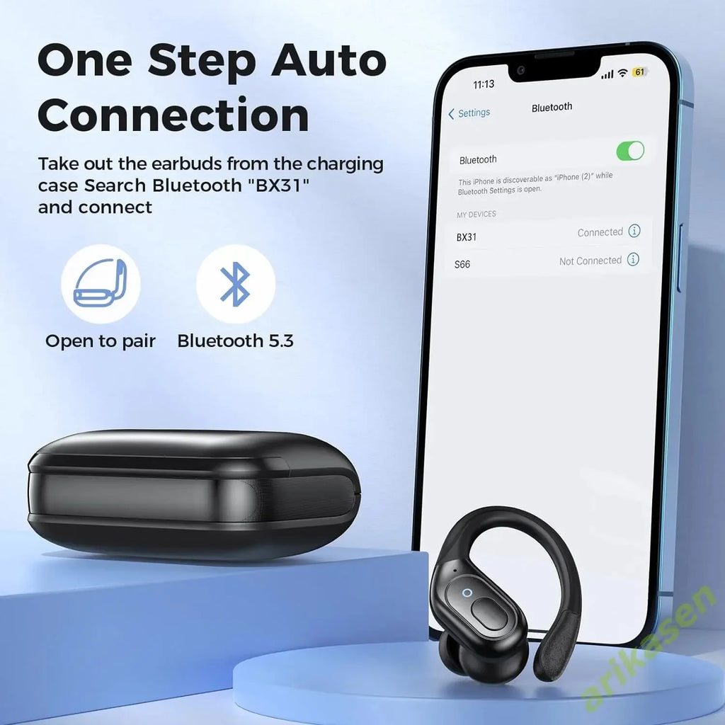 Bluetooth 5.3 Wireless Sports Earbuds with 75H Playtime