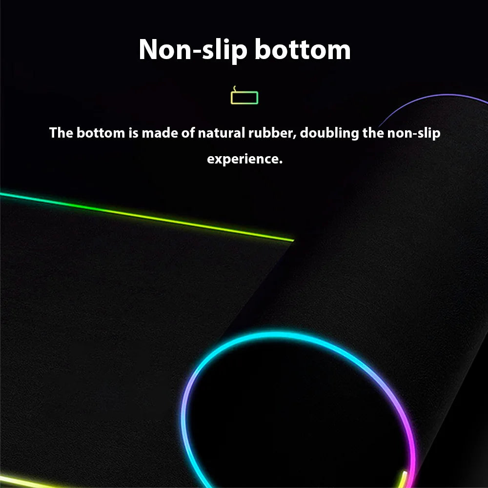Large RGB Gaming Mouse Pad – LED Extended Desk Mat for Mechanical Keyboard & Mouse, Non-Slip XXL Gamer Mouse Pad