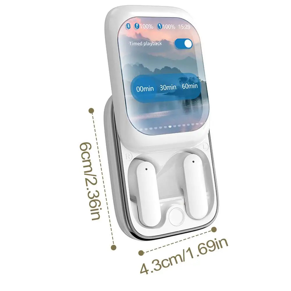 Smart Touchscreen Wireless Earbuds with Full-Color Display