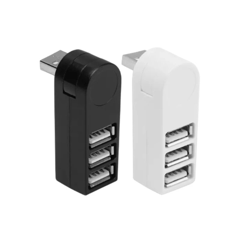 Rotatable 3-Port USB Hub Adapter for PC & Laptop