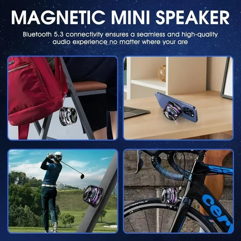2026 G200 Magnetic Bluetooth Speaker – Bluetooth 5.3, RGB LED Lights, 7-Hour Battery, Built-in Phone Stand, Portable Mini Speaker