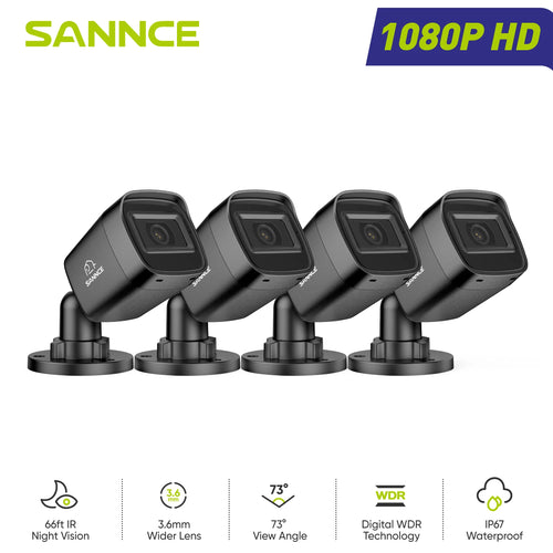 1080P HD TVI Bullet Security Cameras 2/4Pcs Outdoor Night Vision Cameras Home Surveillance Motion Detection Remote Access