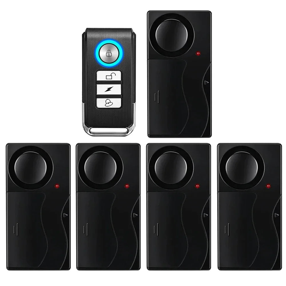 Wireless Vibration Alarm Door and Window Anti-Theft Alarm with Remote Control 110Db Motorcycle Bicycle Security Sensors