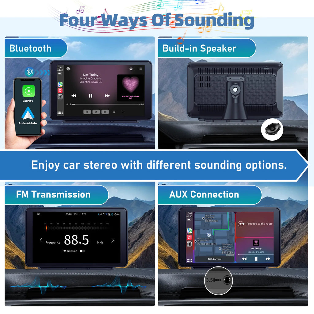 7" Wireless CarPlay & Android Auto Touchscreen