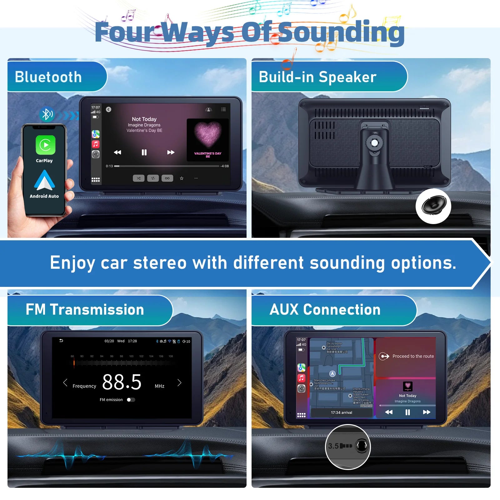 7" Wireless CarPlay & Android Auto Touchscreen