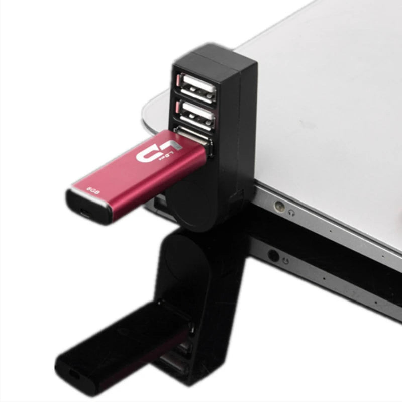 Rotatable 3-Port USB Hub Adapter for PC & Laptop