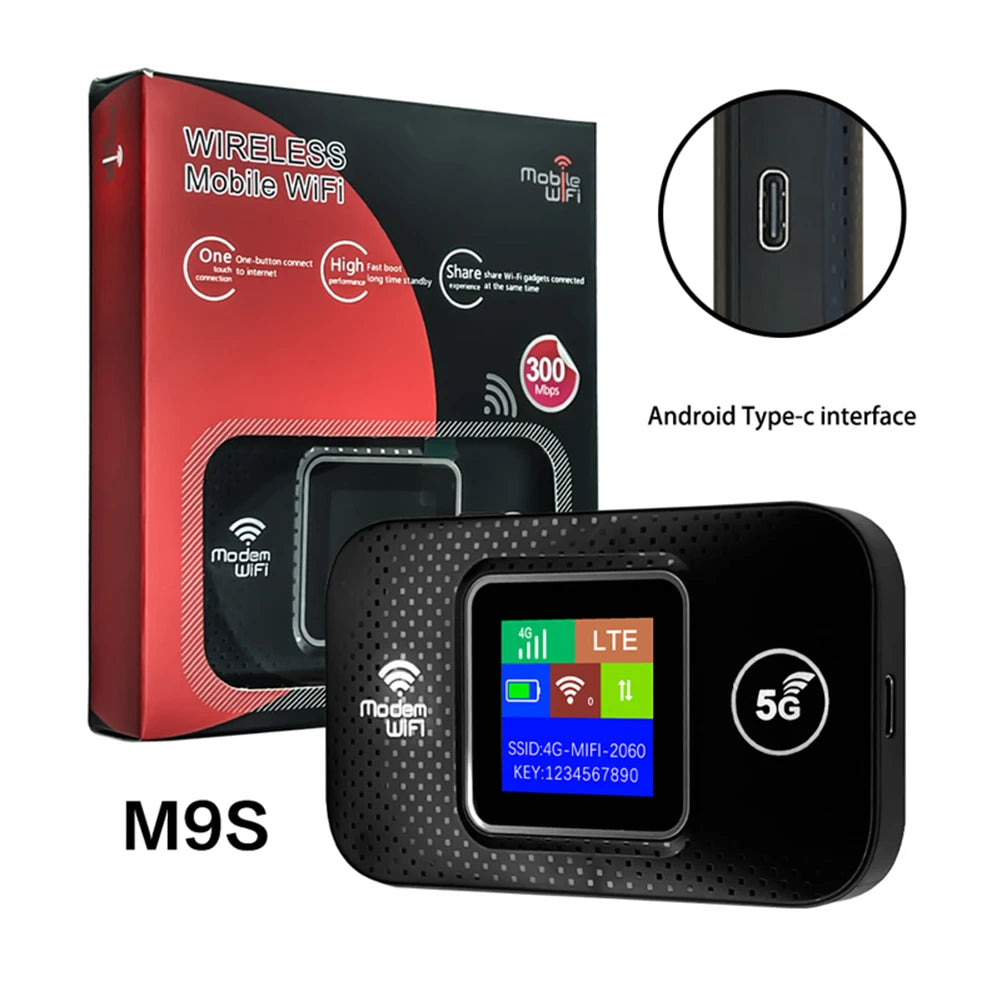 M9S 4G LTE Portable Mobile WiFi Hotspot – 150Mbps Pocket Router with SIM Card Slot, 3000mAh Battery & Connects Up to 10 Devices