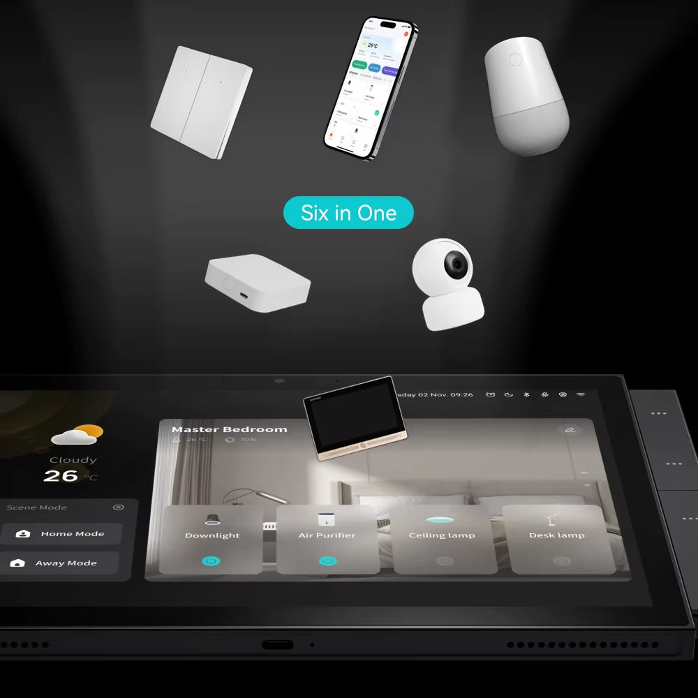 10-Inch Smart Home Control Panel with Zigbee Gateway & 2-Gang Switch